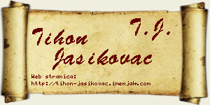 Tihon Jasikovac vizit kartica
